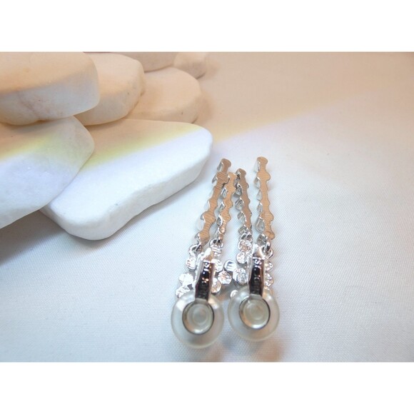 SET VTG ST. JOHN Silver Swarovski Crystal Choker Necklace Earrings  2000 Bridal - Picture 8 of 11